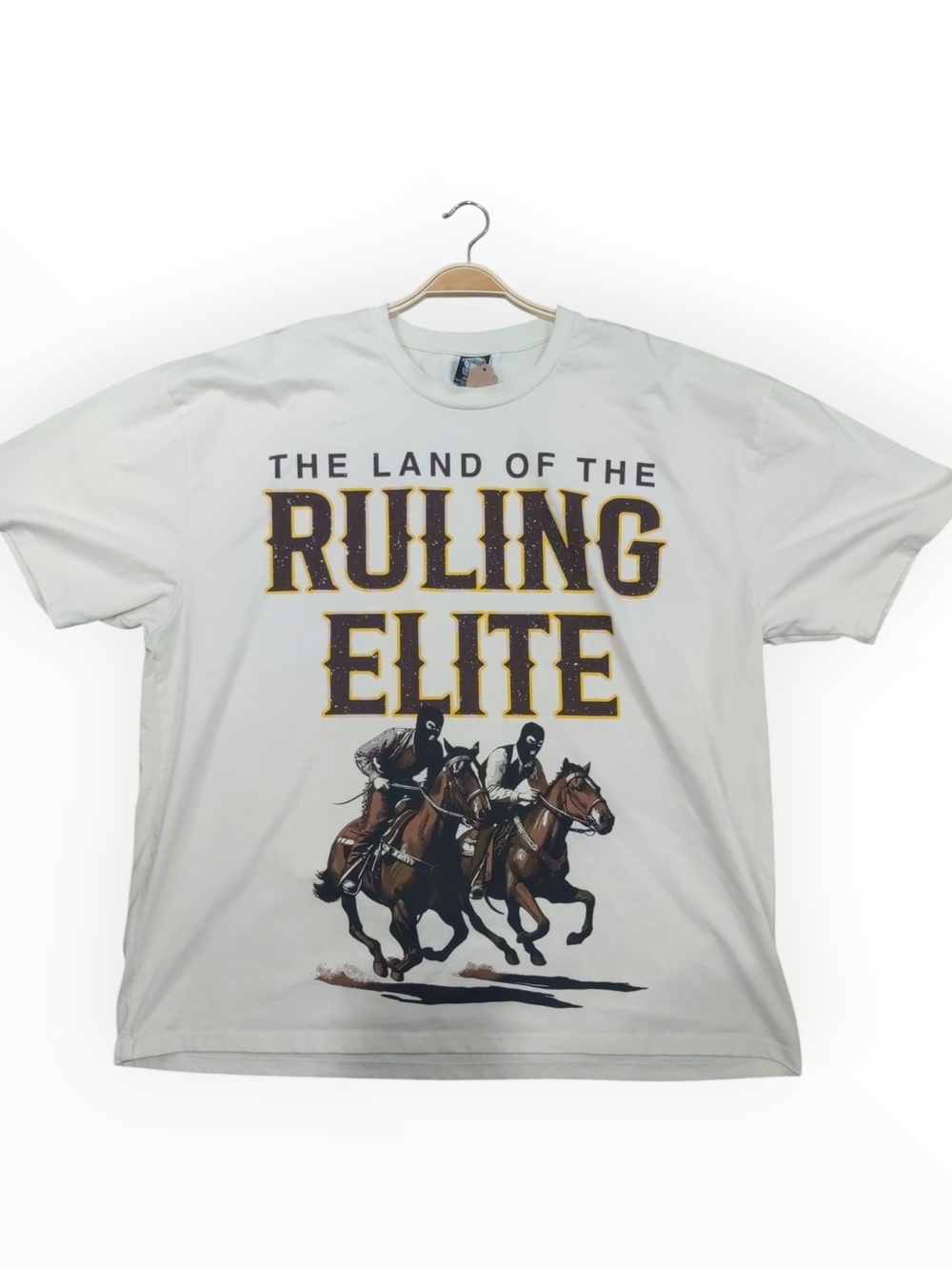 Crooks & Castles Double-Sided Western Graphic Tee XXL Beige Crew Neck